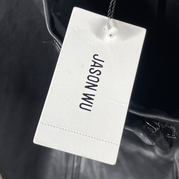 NEW Jason Wu Pants Womens Medium black faux leather skinny designer moto - Picture 5 of 10